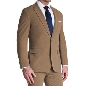 State & Liberty Athletic Fit Stretch Blazer Heathered Cappuccino 42